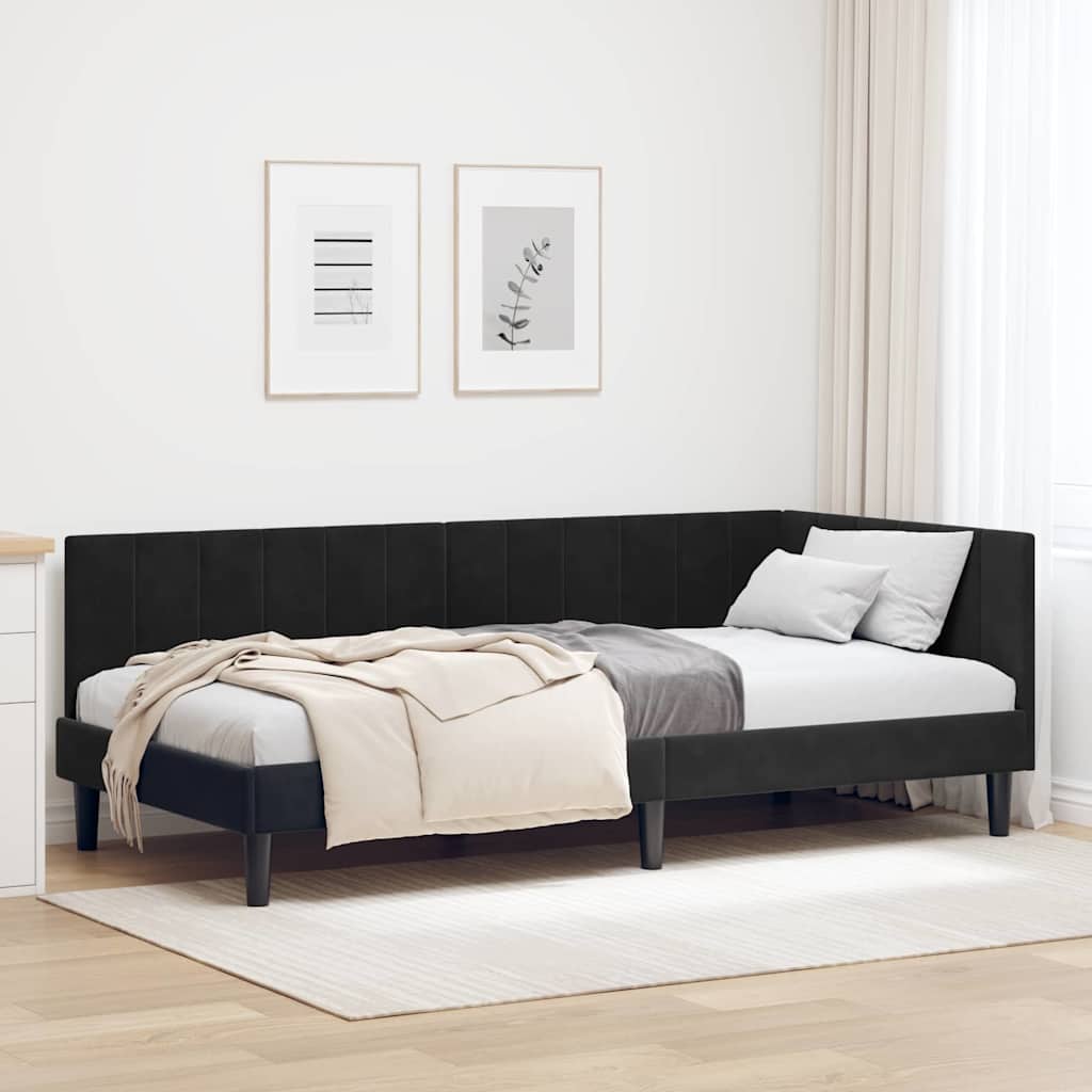 vidaXL Hoekbedframe met hoofdeinde Blauw 80 x 200 cm Fluweel