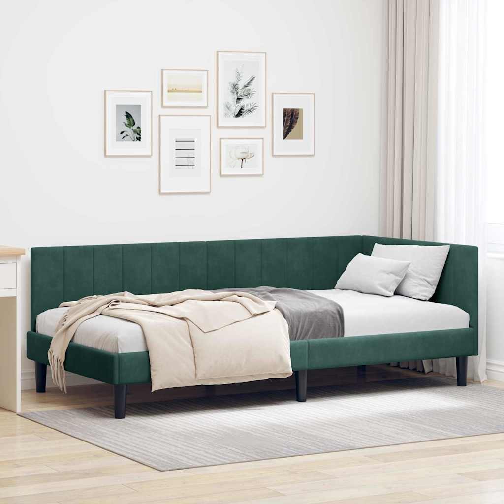vidaXL Hoekbedframe met hoofdeinde Blauw 80 x 200 cm Fluweel
