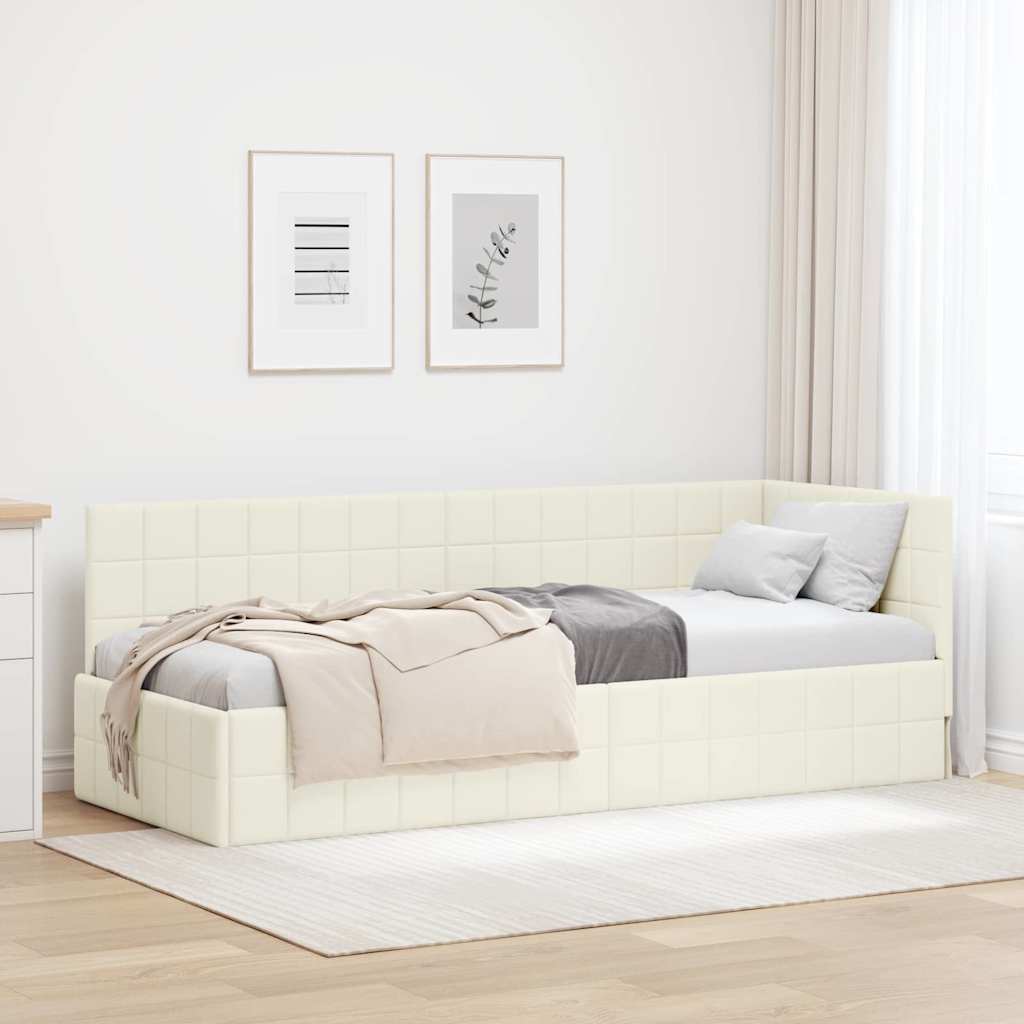 vidaXL Hoekbedframe met hoofdeinde Blauw 90 x 190 cm Fluweel
