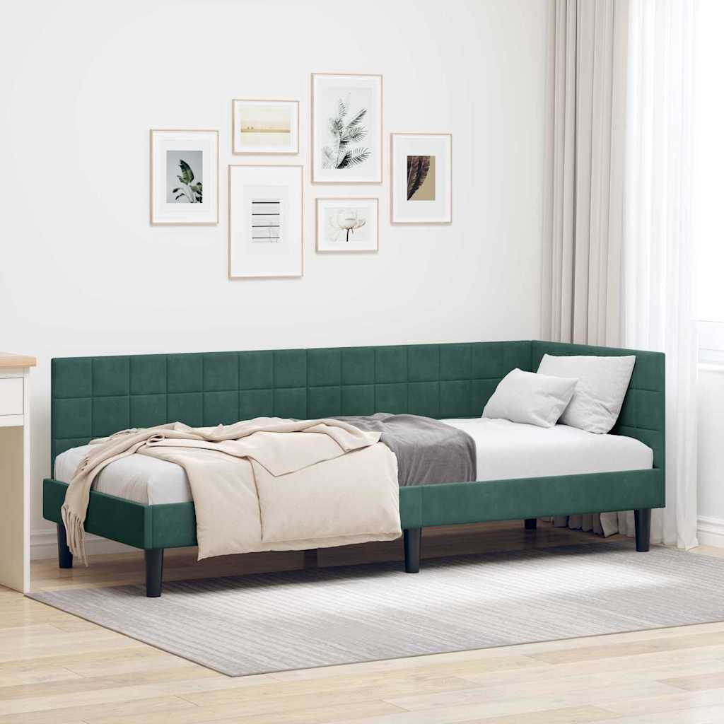 vidaXL Hoekbedframe met hoofdeinde Blauw 80 x 200 cm Fluweel