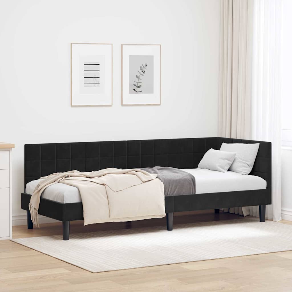 vidaXL Hoekbedframe met hoofdeinde Blauw 80 x 200 cm Fluweel