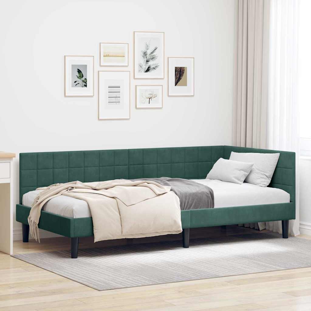 vidaXL Hoekbedframe met hoofdeinde Blauw 80 x 200 cm Fluweel