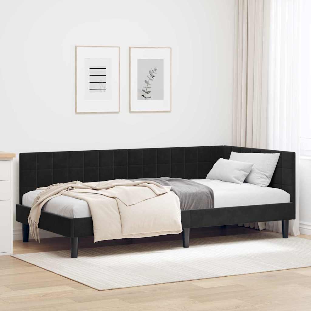 vidaXL Hoekbedframe met hoofdeinde Blauw 80 x 200 cm Fluweel