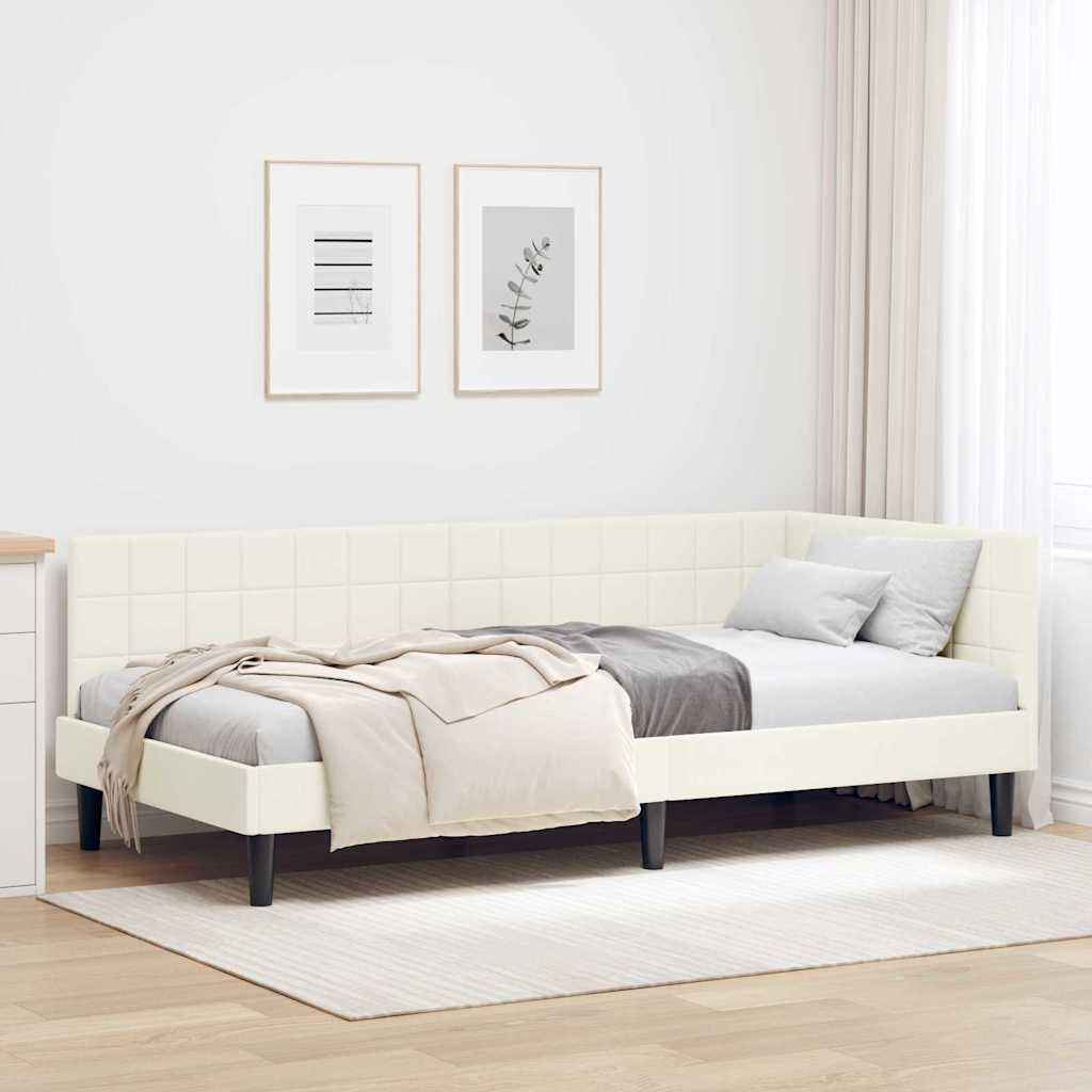 vidaXL Hoekbedframe met hoofdeinde Blauw 80 x 200 cm Fluweel