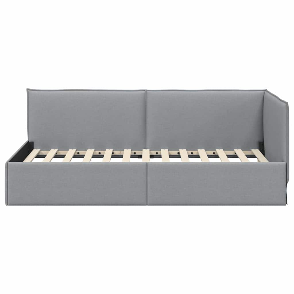 vidaXL Hoekbedframe met hoofdeinde Donkergrijs 80 x 200 cm Stof