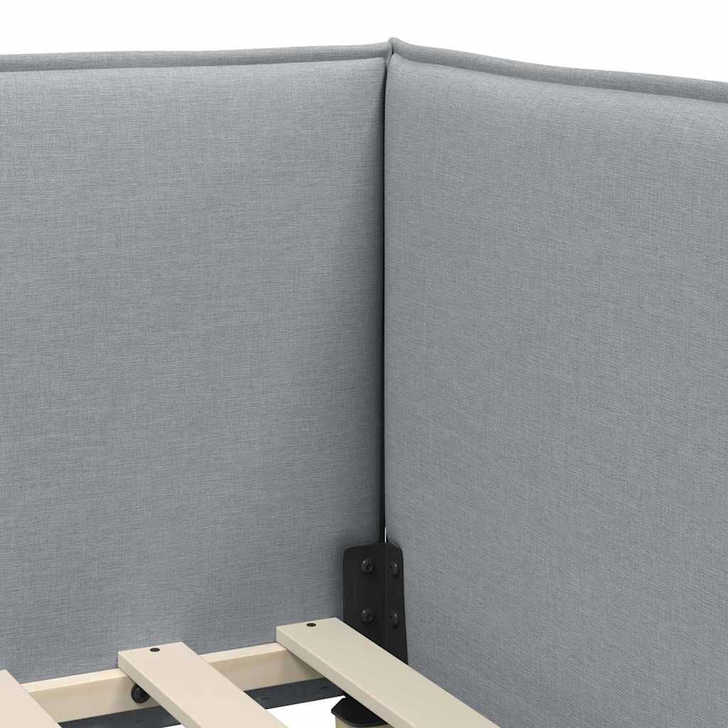vidaXL Hoekbedframe met hoofdeinde Donkergrijs 80 x 200 cm Stof