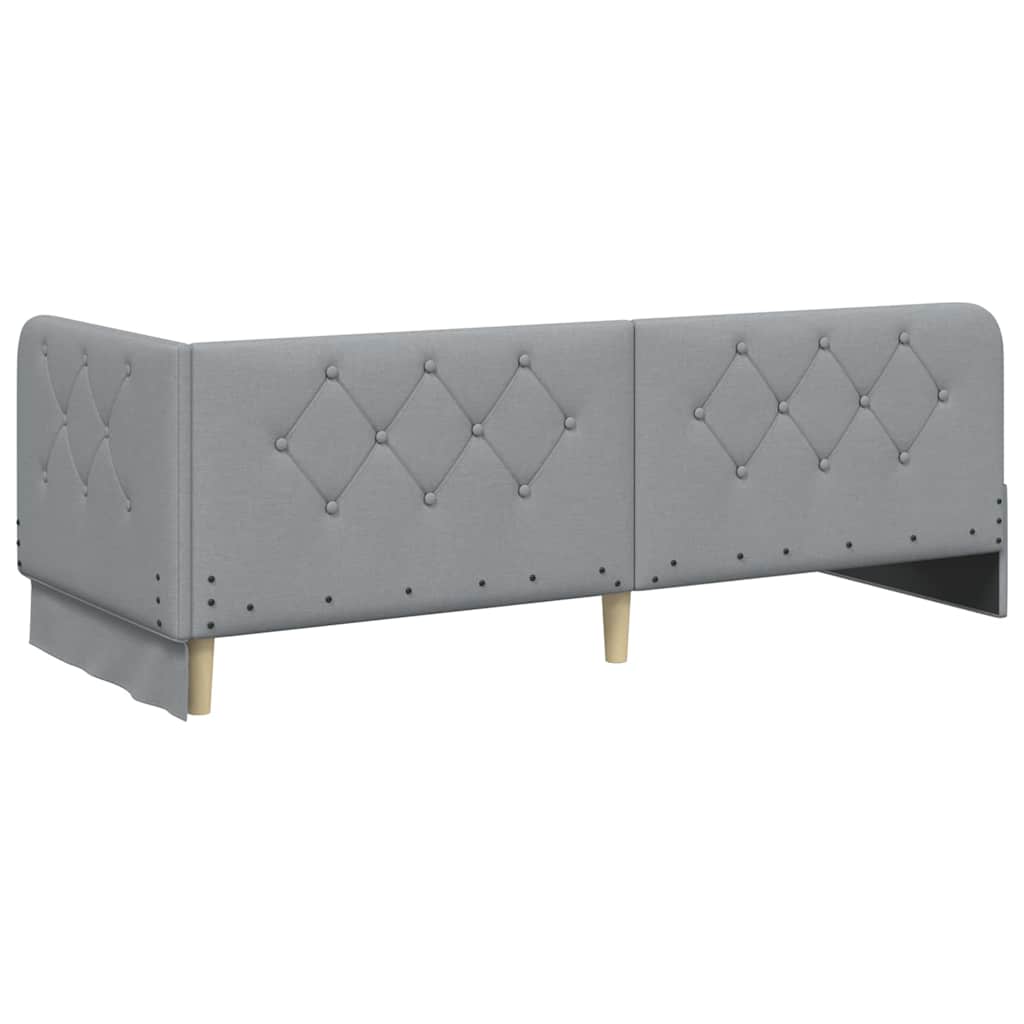 vidaXL Hoekbedframe met hoofdeinde Donkergrijs 80 x 200 cm Stof