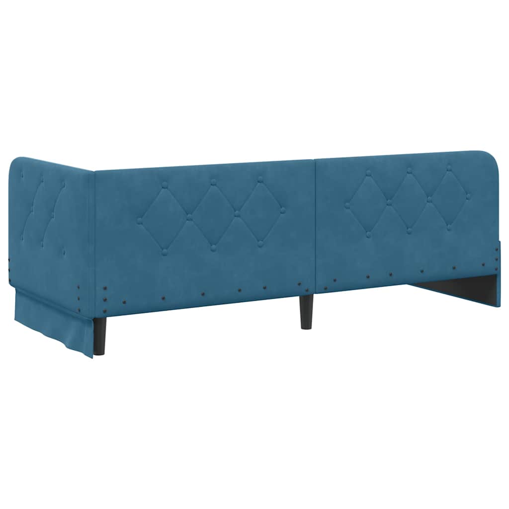 vidaXL Hoekbedframe met hoofdeinde Blauw 80 x 200 cm Fluweel