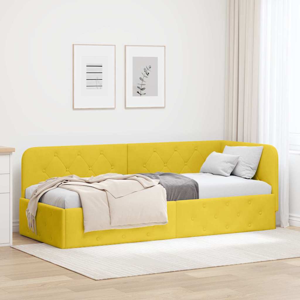 vidaXL Hoekbedframe met hoofdeinde Blauw 80 x 200 cm Fluweel