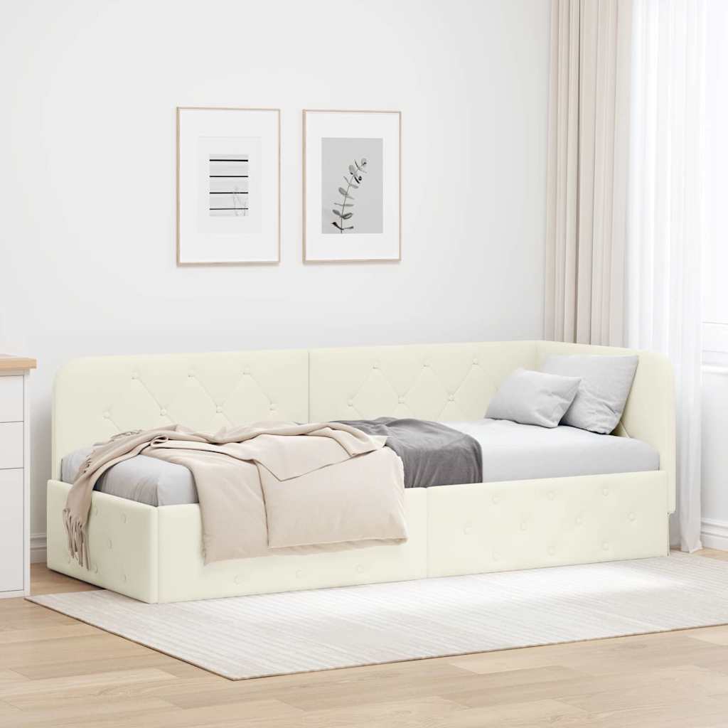 vidaXL Hoekbedframe met hoofdeinde Blauw 80 x 200 cm Fluweel