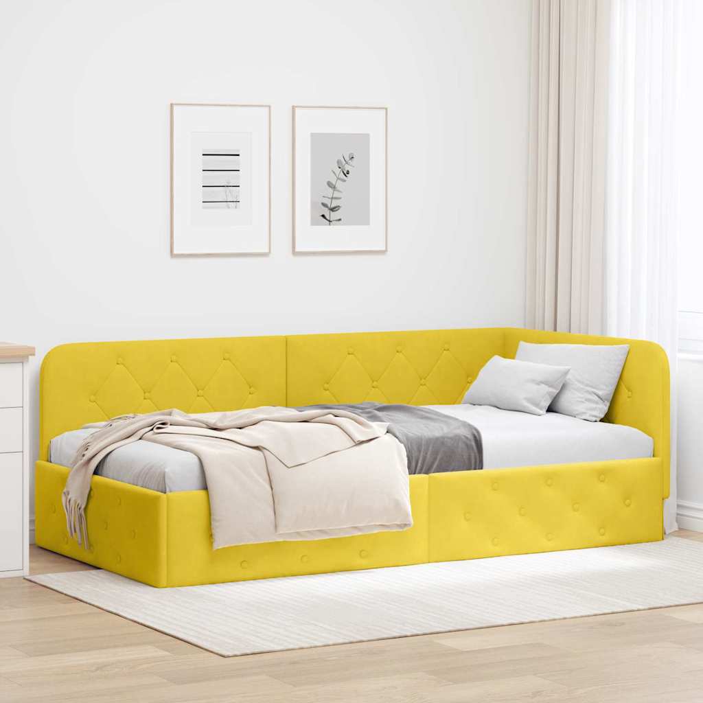 vidaXL Hoekbedframe met hoofdeinde Blauw 80 x 200 cm Fluweel