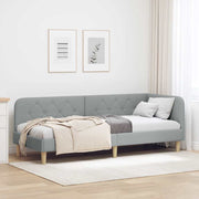 vidaXL Hoekbedframe met hoofdeinde Lichtgrijs 80 x 200 cm Stof