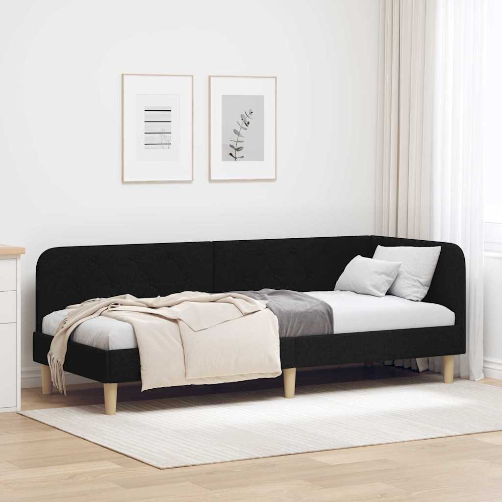 vidaXL Hoekbedframe met hoofdeinde Lichtgrijs 80 x 200 cm Stof