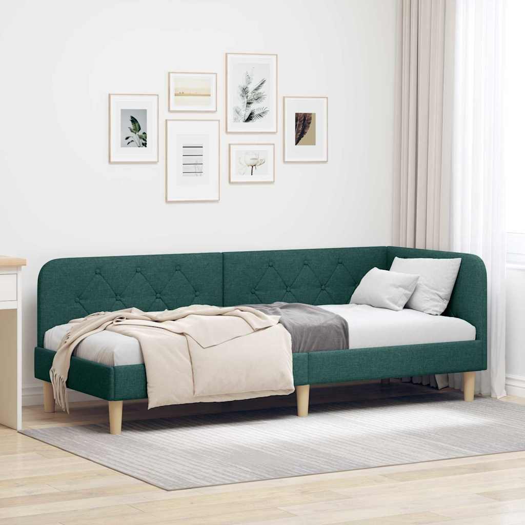 vidaXL Hoekbedframe met hoofdeinde Lichtgrijs 80 x 200 cm Stof