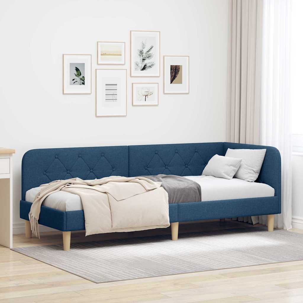 vidaXL Hoekbedframe met hoofdeinde Lichtgrijs 80 x 200 cm Stof