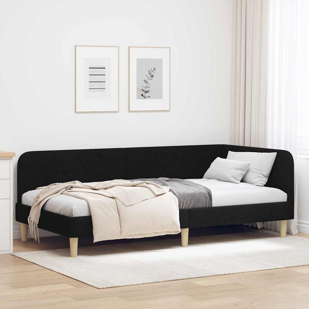 vidaXL Hoekbedframe met hoofdeinde Lichtgrijs 80 x 200 cm Stof