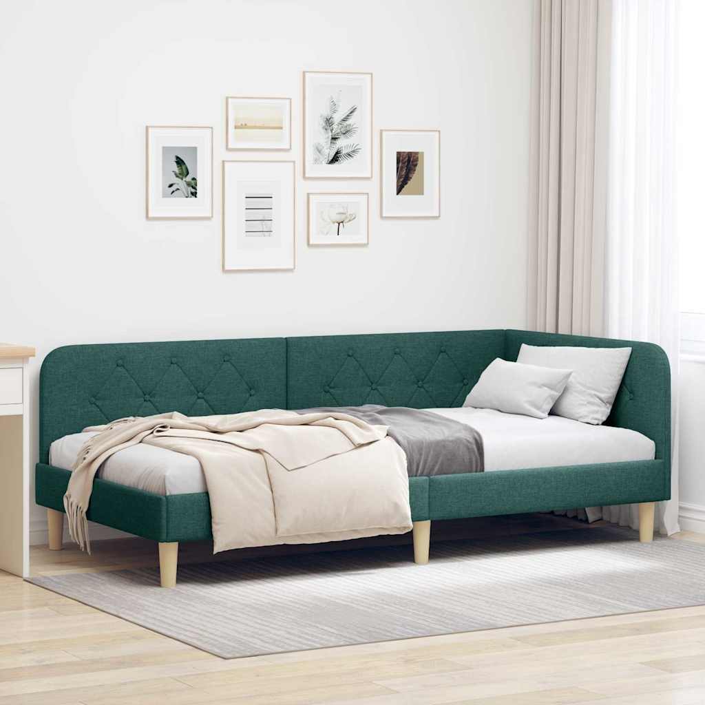 vidaXL Hoekbedframe met hoofdeinde Lichtgrijs 80 x 200 cm Stof