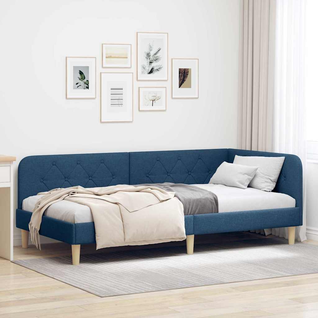 vidaXL Hoekbedframe met hoofdeinde Lichtgrijs 80 x 200 cm Stof