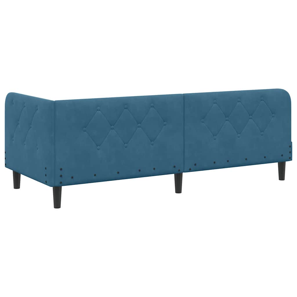 vidaXL Hoekbedframe met hoofdeinde Blauw 80 x 200 cm Fluweel