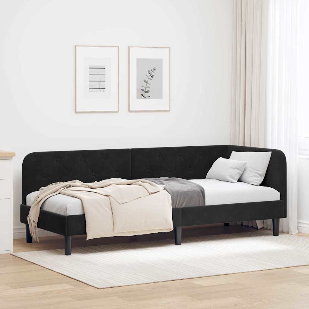 vidaXL Hoekbedframe met hoofdeinde Blauw 80 x 200 cm Fluweel