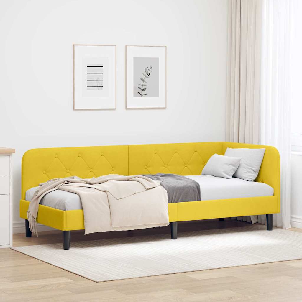 vidaXL Hoekbedframe met hoofdeinde Blauw 80 x 200 cm Fluweel