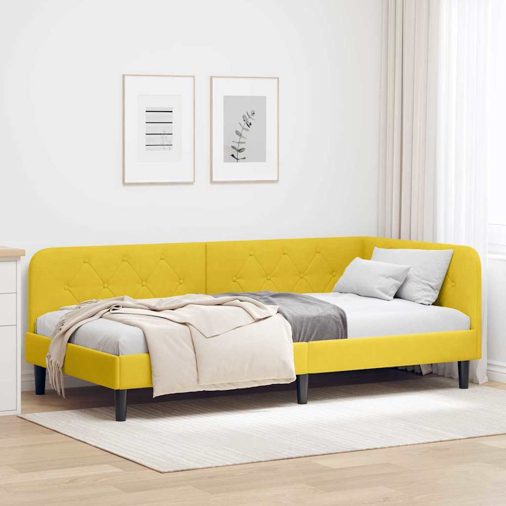 vidaXL Hoekbedframe met hoofdeinde Blauw 80 x 200 cm Fluweel
