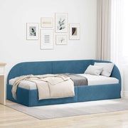 vidaXL Hoekbedframe met hoofdeinde Blauw 80 x 200 cm Fluweel