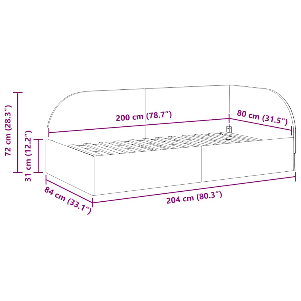 vidaXL Hoekbedframe met hoofdeinde Blauw 80 x 200 cm Fluweel