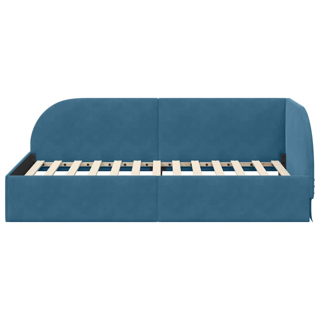 vidaXL Hoekbedframe met hoofdeinde Blauw 80 x 200 cm Fluweel