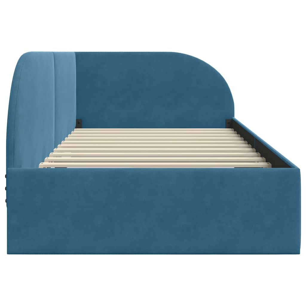 vidaXL Hoekbedframe met hoofdeinde Blauw 80 x 200 cm Fluweel