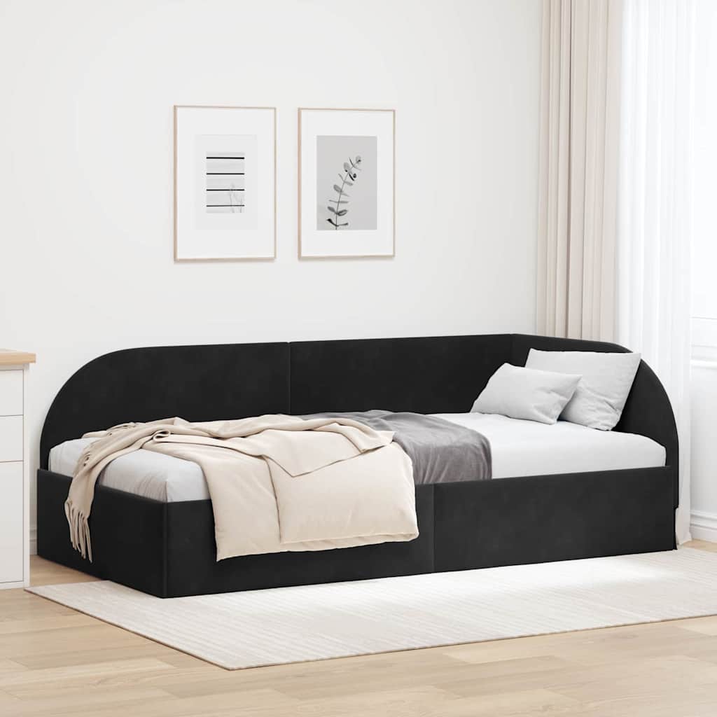 vidaXL Hoekbedframe met hoofdeinde Blauw 80 x 200 cm Fluweel