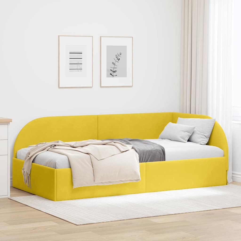 vidaXL Hoekbedframe met hoofdeinde Blauw 80 x 200 cm Fluweel