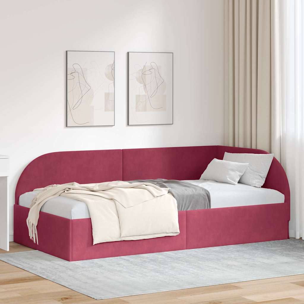 vidaXL Hoekbedframe met hoofdeinde Blauw 80 x 200 cm Fluweel
