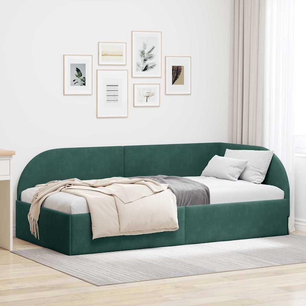 vidaXL Hoekbedframe met hoofdeinde Blauw 80 x 200 cm Fluweel