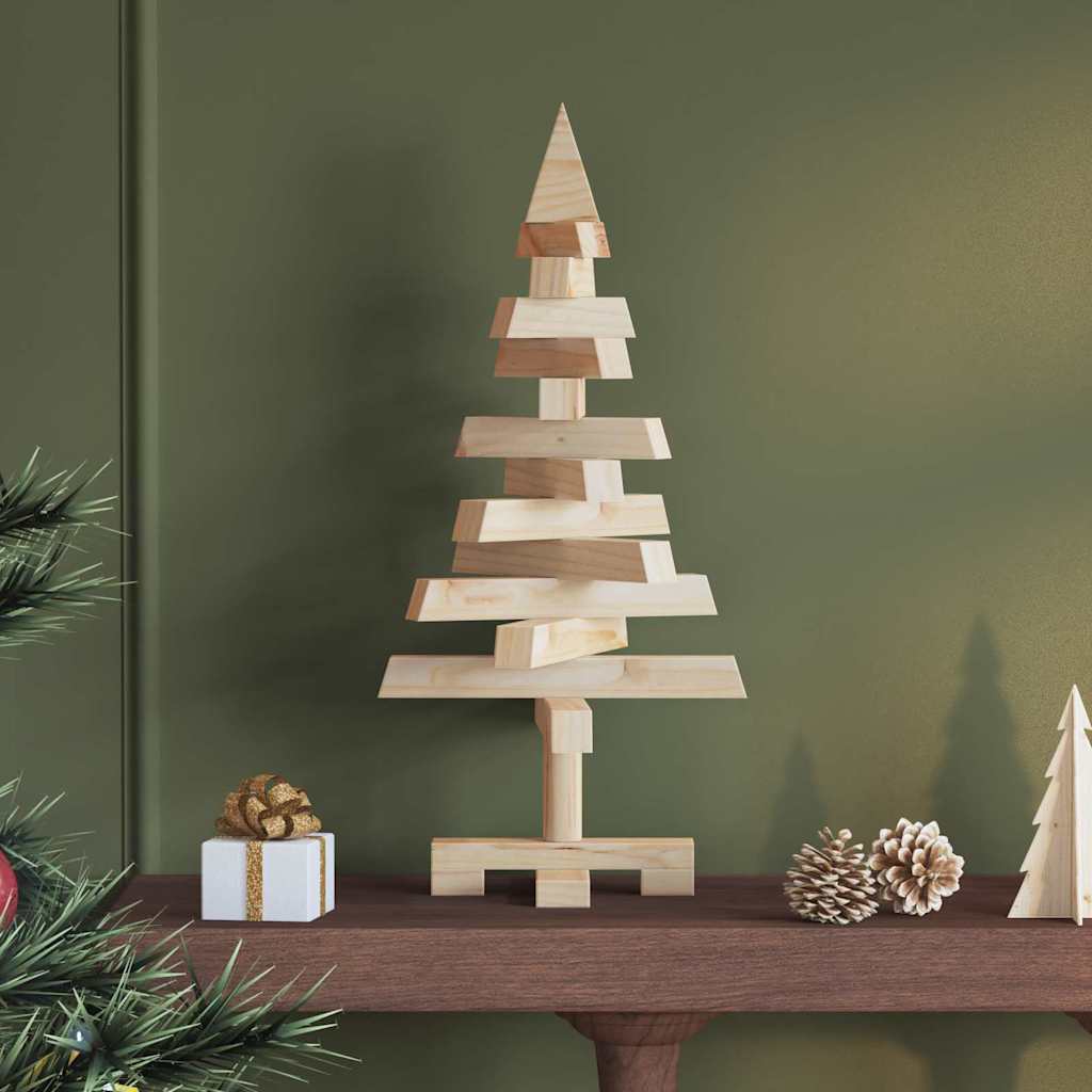 vidaXL Kerstbomen met standaard Naturel 60 cm Massief grenenhout