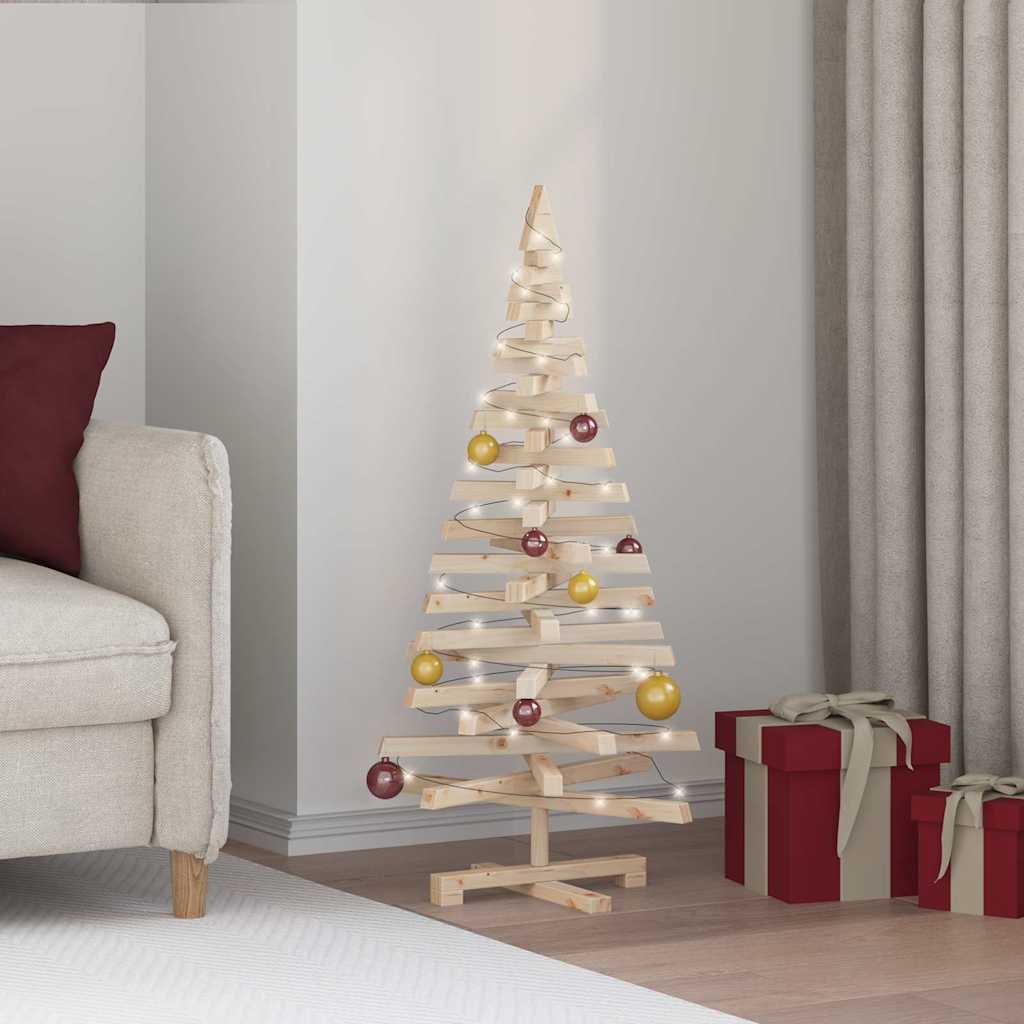 vidaXL Kerstbomen met standaard Naturel 60 cm Massief grenenhout