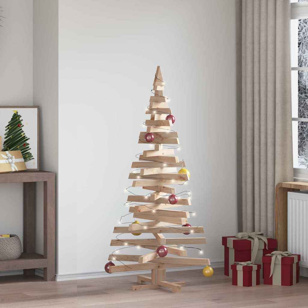 vidaXL Kerstbomen met standaard Naturel 60 cm Massief grenenhout