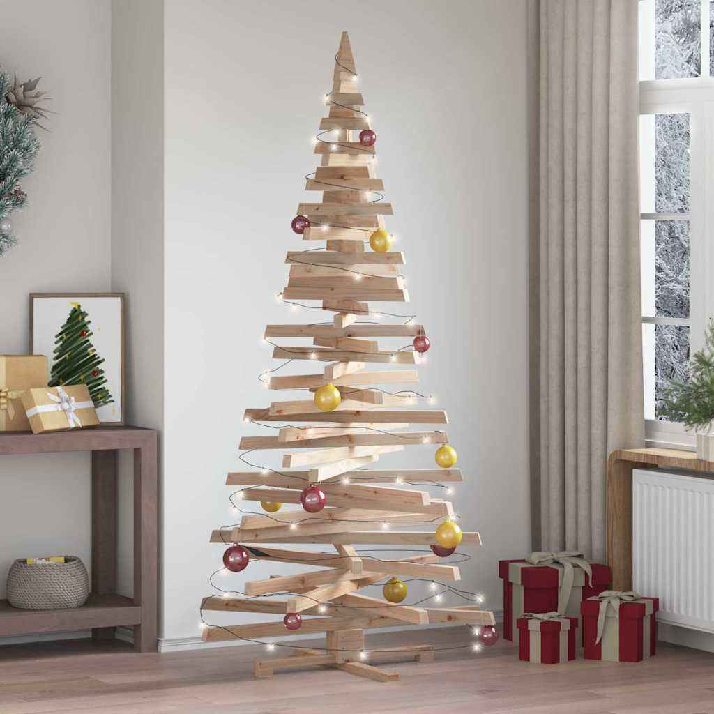 vidaXL Kerstbomen met standaard Naturel 60 cm Massief grenenhout