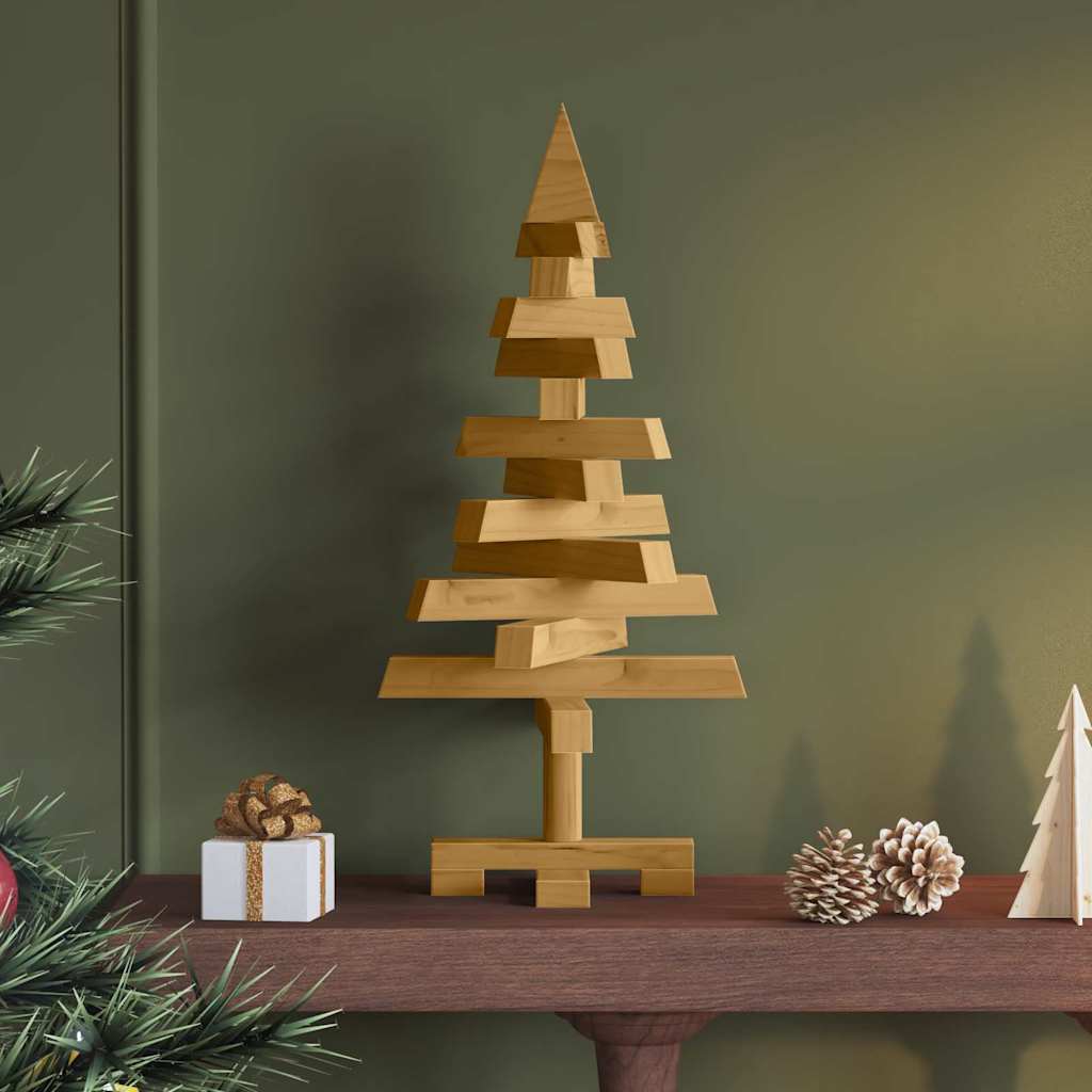 vidaXL Kerstbomen met standaard Naturel 60 cm Massief grenenhout