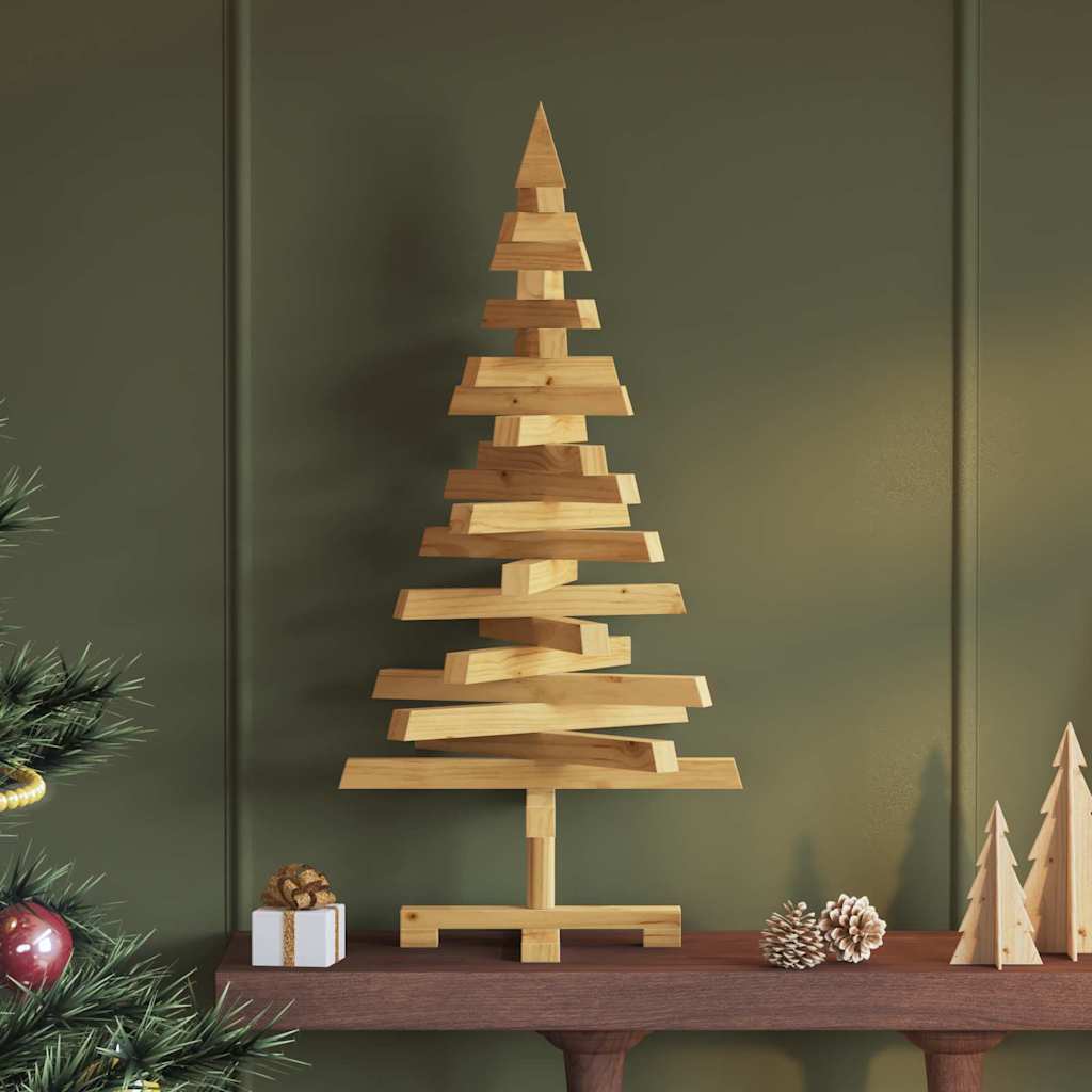 vidaXL Kerstbomen met standaard Naturel 60 cm Massief grenenhout