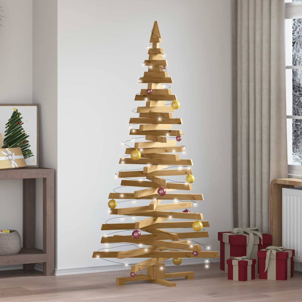 vidaXL Kerstbomen met standaard Naturel 60 cm Massief grenenhout
