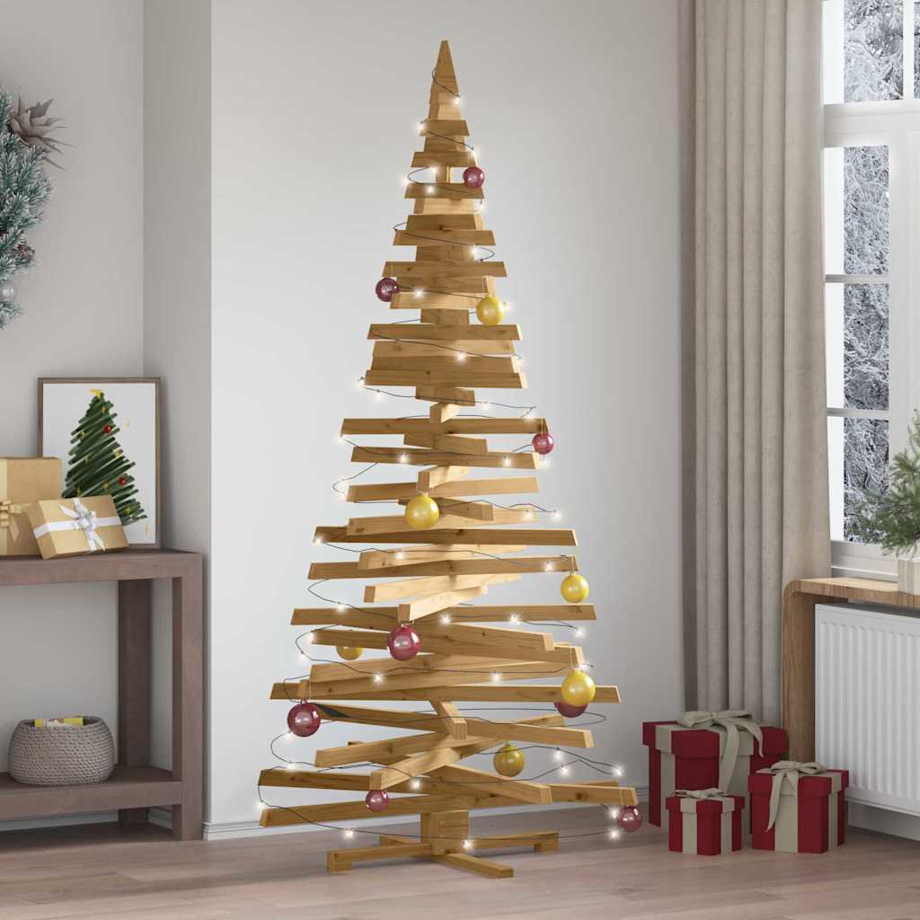 vidaXL Kerstbomen met standaard Naturel 60 cm Massief grenenhout
