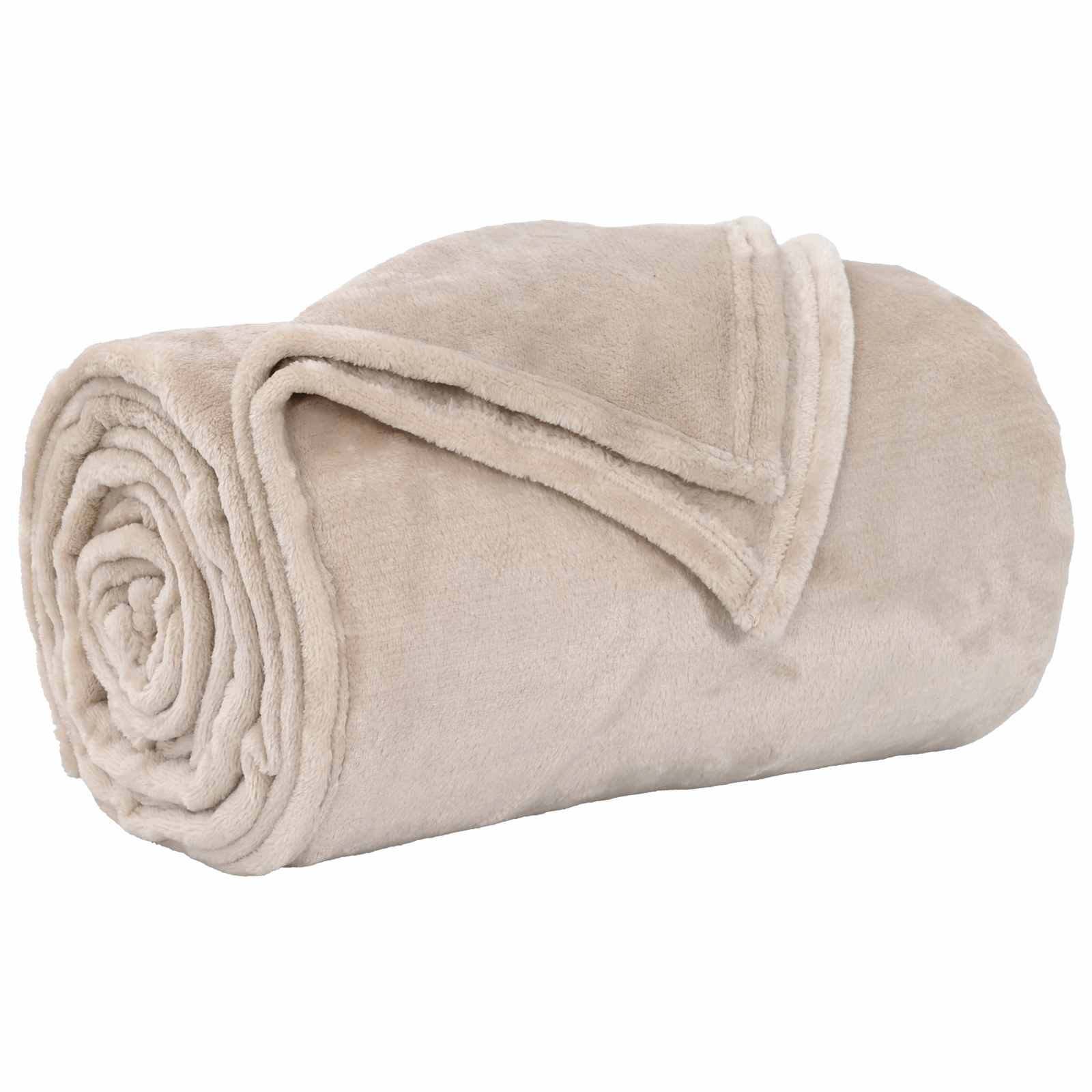 vidaXL Gooi Deken Beige 130 x 150 cm Fleece