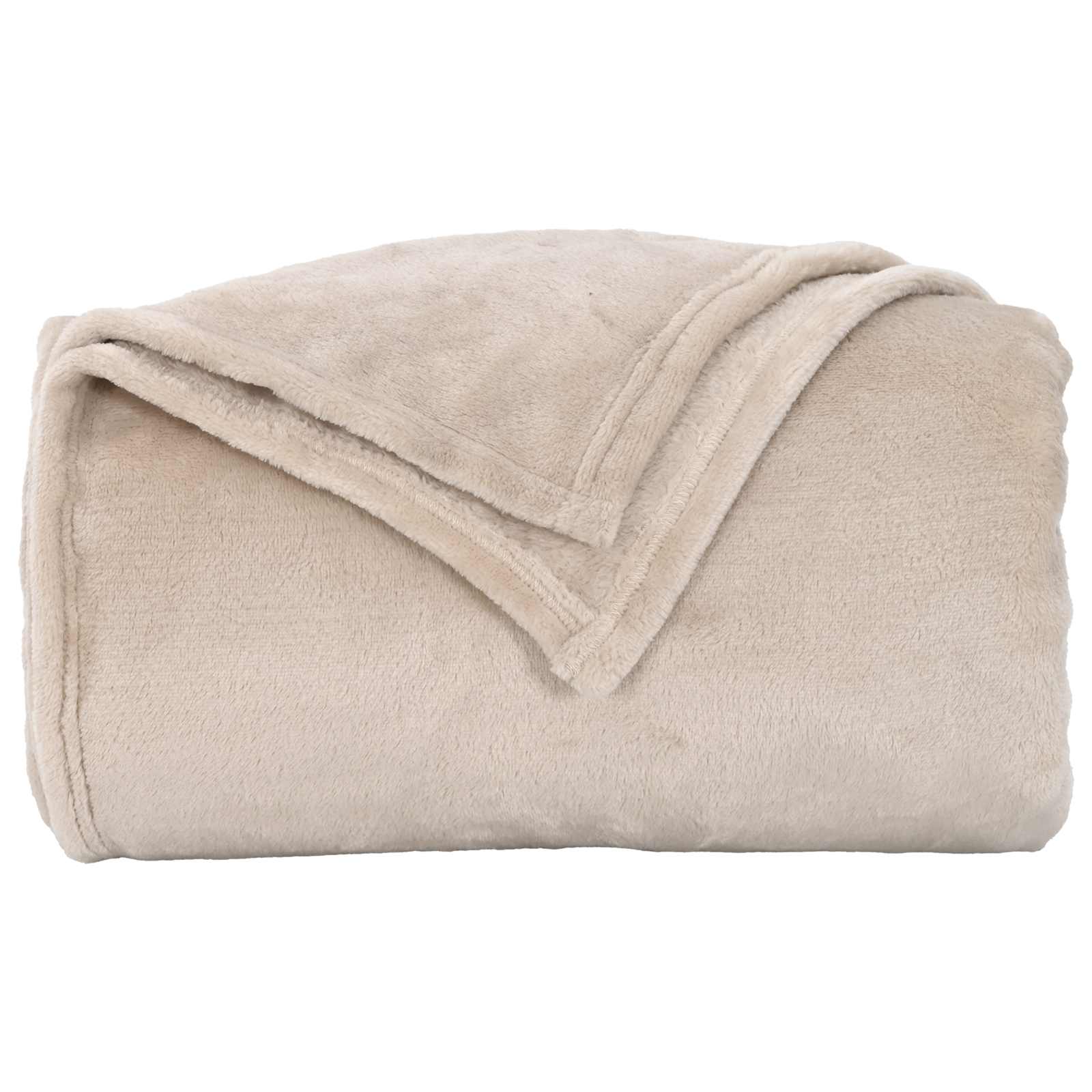vidaXL Gooi Deken Beige 130 x 150 cm Fleece
