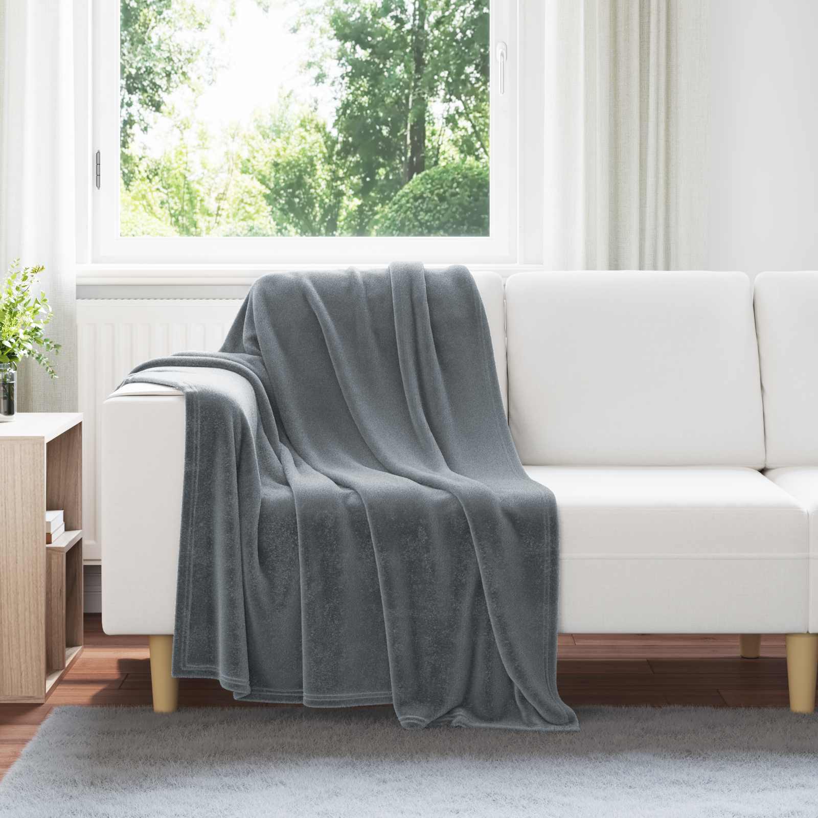 vidaXL Gooi Deken Beige 130 x 150 cm Fleece