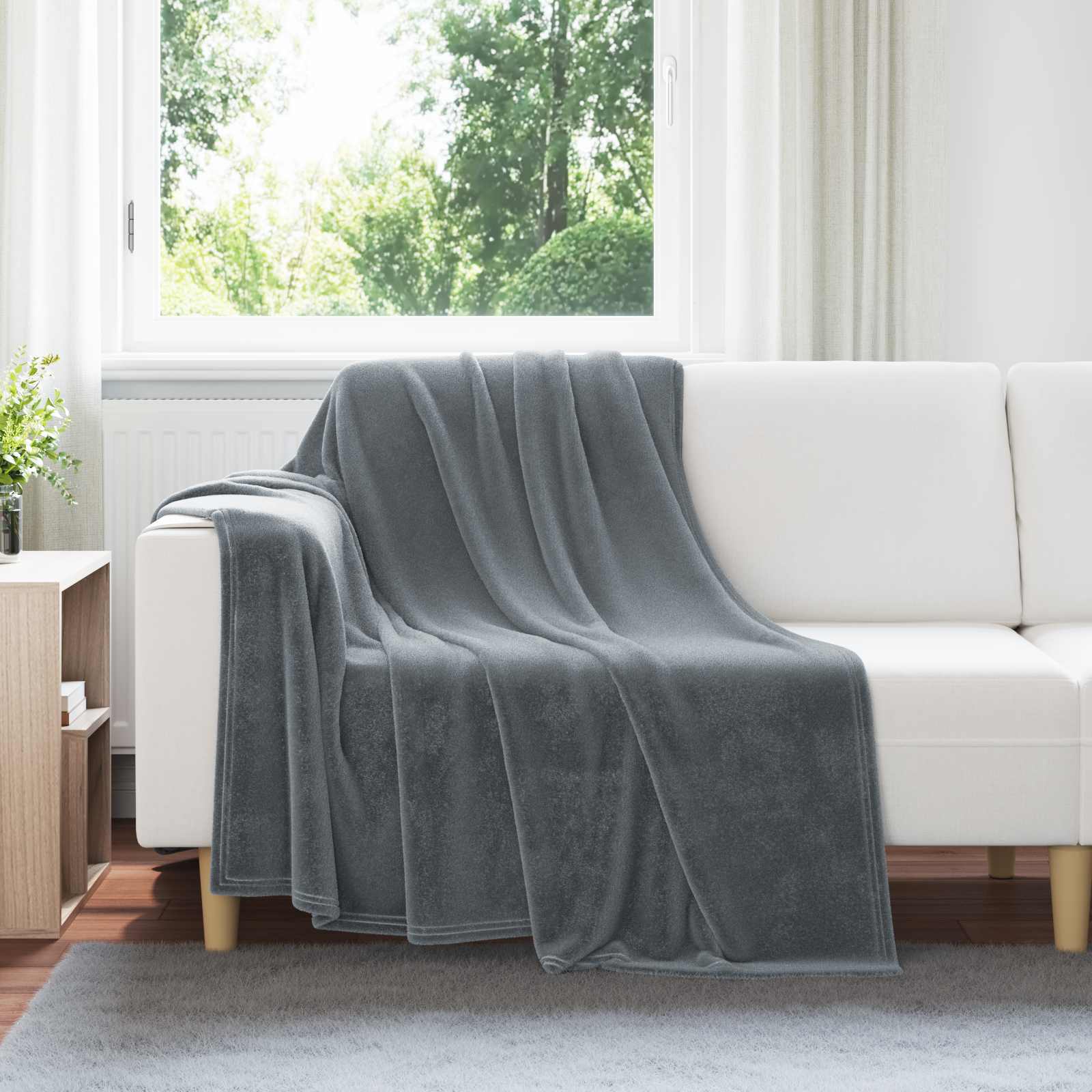 vidaXL Gooi Deken Beige 130 x 150 cm Fleece