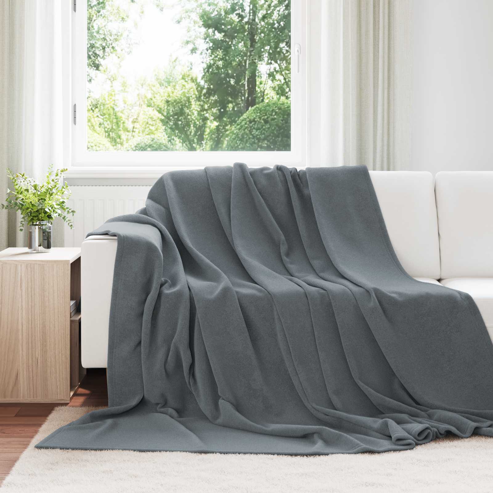 vidaXL Gooi Deken Beige 130 x 150 cm Fleece