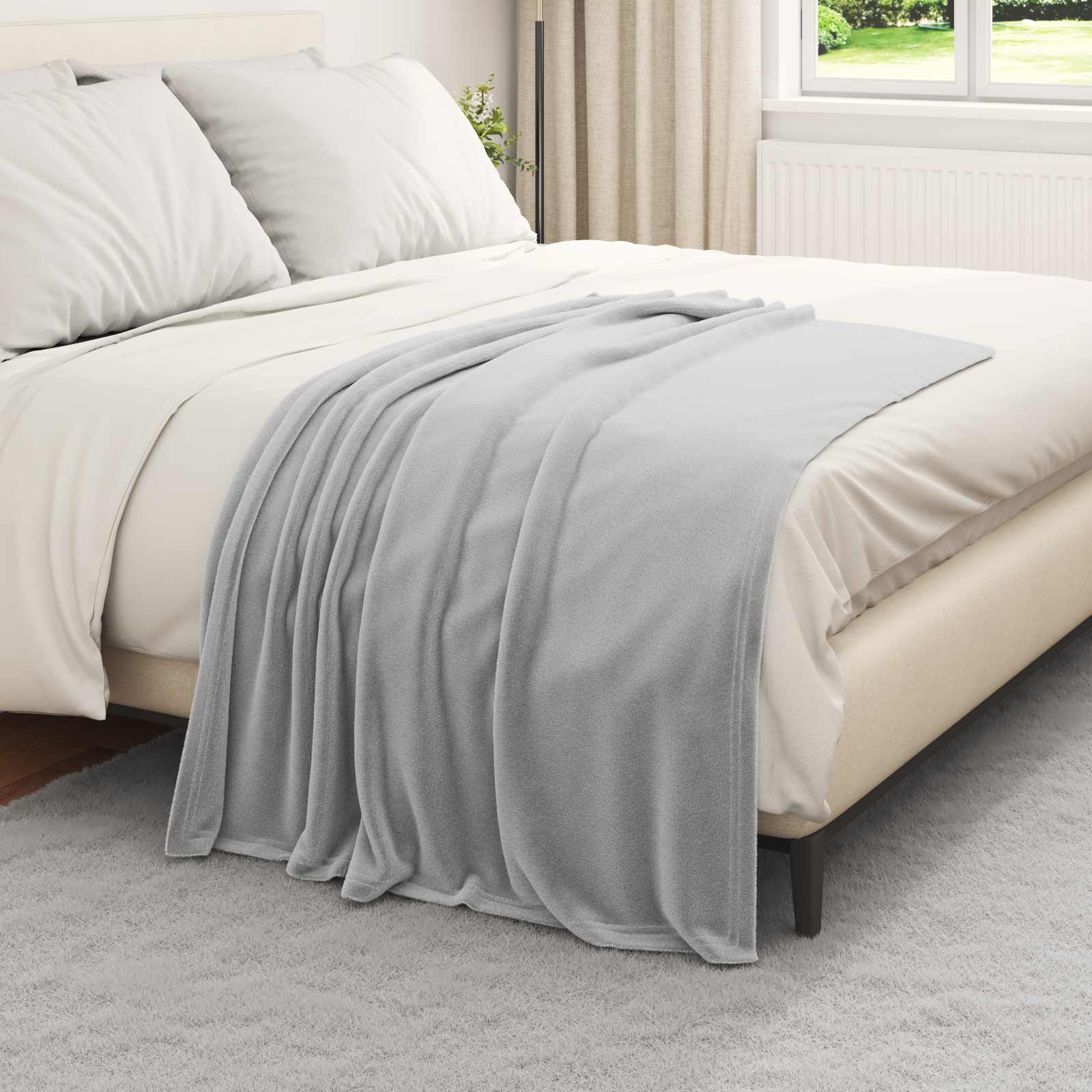 vidaXL Gooi Deken Beige 130 x 150 cm Fleece