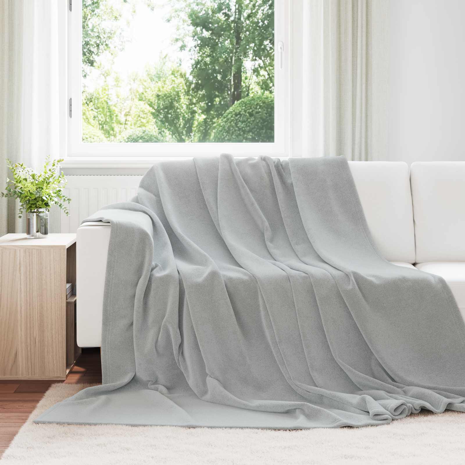 vidaXL Gooi Deken Beige 130 x 150 cm Fleece
