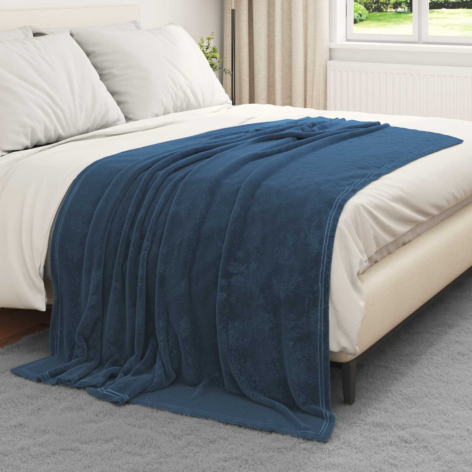 vidaXL Gooi Deken Beige 130 x 150 cm Fleece
